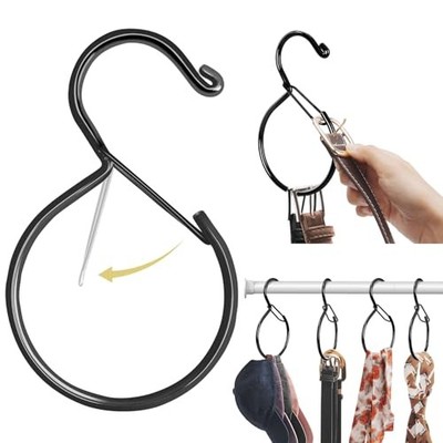 4 Pack Belt Hanger, Belt Hanger for Closet, Waterproof Belt 4 PACK Black