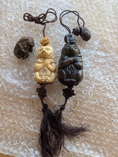 Japanese Inro with beckoning cat designs plus extra piece