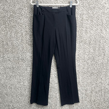 Calvin Klein Dress Pants Women  s 4 Black Crosshatched Modern-Fit Straight Leg
