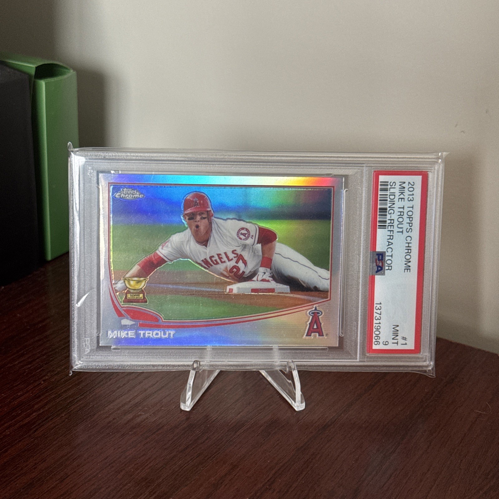 MIKE TROUT 2013 Topps Chrome #1 PSA 9 Mint Refractor Los Angeles Angels