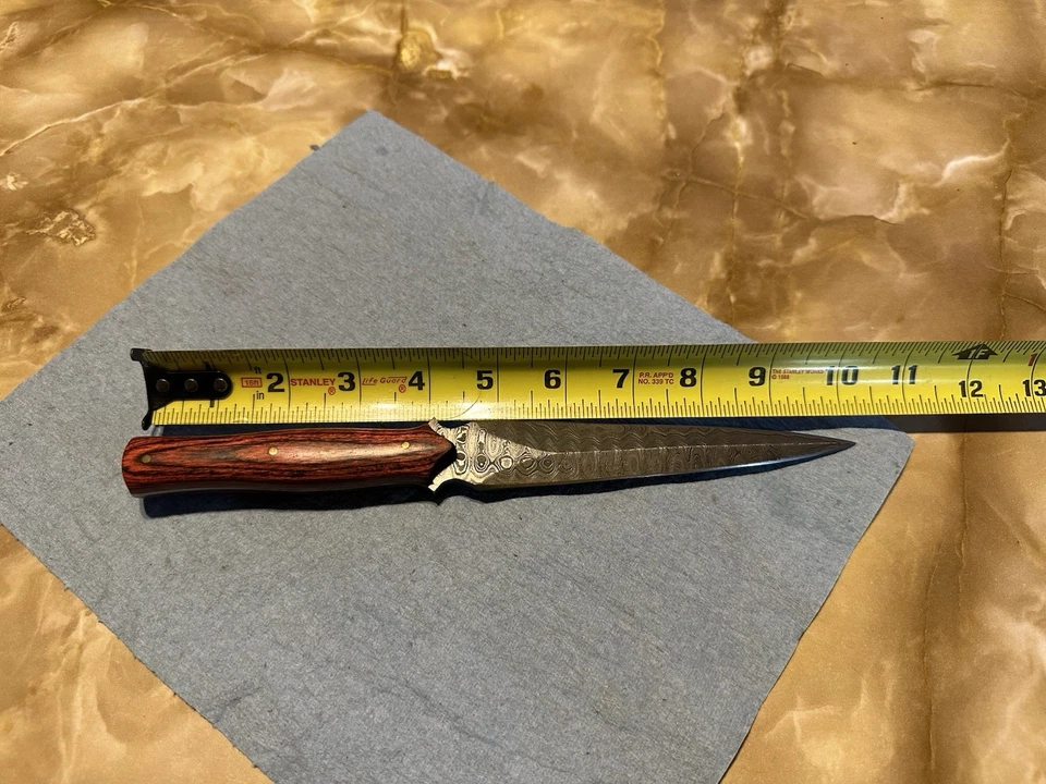 Very Beautifully Made Custom Damascus Steel Boot Knife Sharp - Image 2 of 4