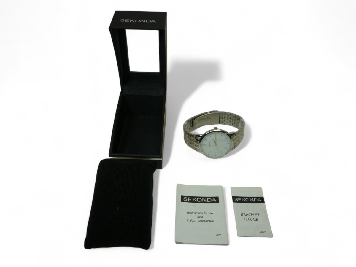 Sekonda 1333 Gents Analogue White Dial Stainless Steel Bracelet