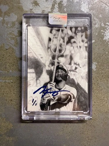 1/1 Julio Rodriguez Topps Art Card (#KHAC-15) Hand-Signed by Artist Keegan Hall