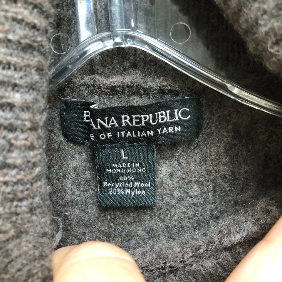 Suéter DE COLECCIÓN Banana Republic Grande Adulto Marrón Cuello Alto Lana Pullover Mujeres Foto 3 de 4