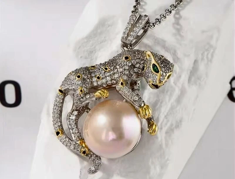 Tigerauge 925 Silber plattiert Halskette mit Perlen 1,4" Achat Frauen Schmuck... - Bild 2 von 4