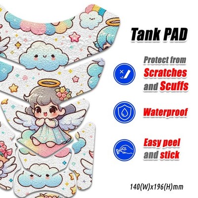 Tank Pad Cute Accessory Durable Grip Decal Kawaii Angel & Rainbow Design #117