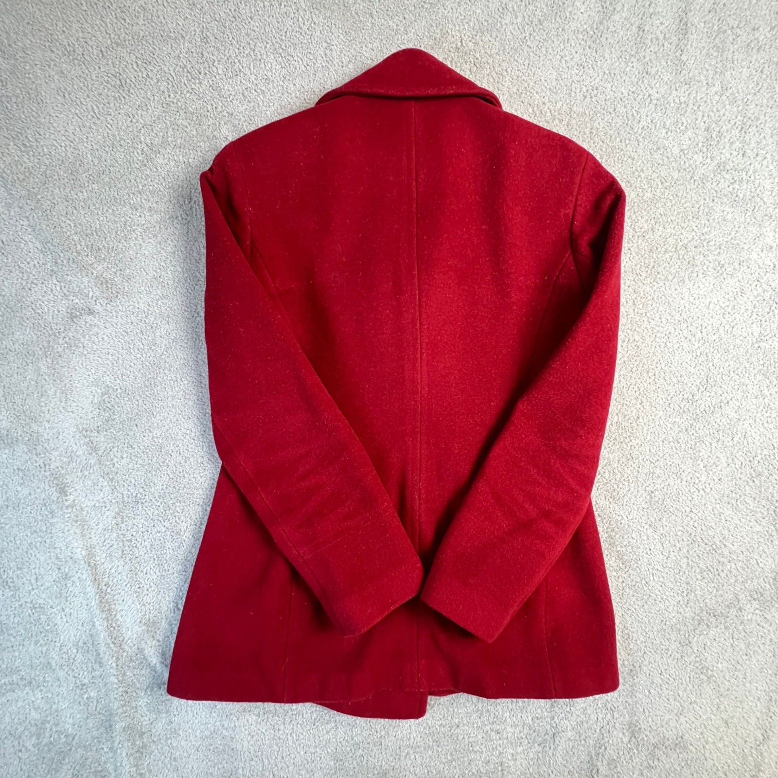 Calvin Klein Pea Coat Women's Size 4 Red Wool Cashmere Blend Double Breasted thumbnail 10