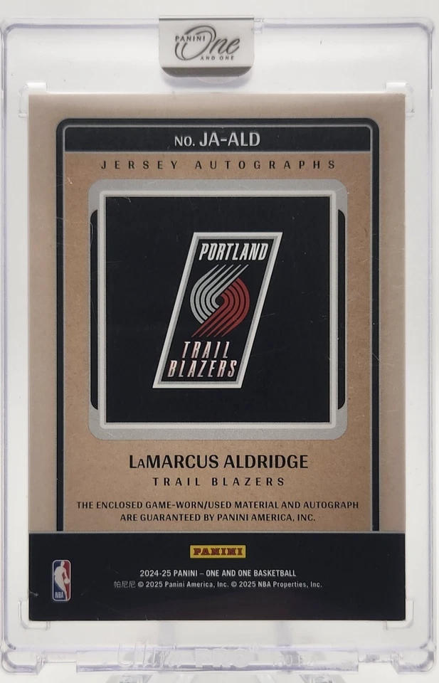 LaMarcus Aldridge 2024-25 Panini One And One Jersey Auto Blue /49 Game Used - Image 2 of 2