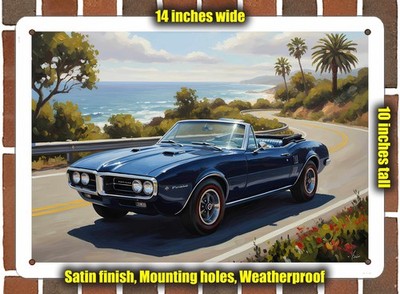 Metal Sign - 1967 Pontiac Firebird 2 Oil Painting - 14x10