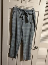 Joe Benbasset Pull On Plaid Pants Women’s Size XL with Front Tie NWT