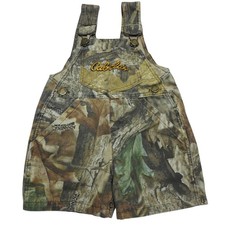 Vtg Cabela’s Bib Shorts Size 12 Months Overalls Camouflage Shortalls Made In USA