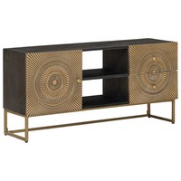 Tv-SchräNk Mit Schubladen Mit Regal Messing 105 X 30 X 50 Cm Tv-StäNder Medienko