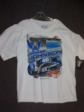 Jimmie Johnson #48 Lowe's Budweiser Duel 2-19-2015 NASCAR T-Shirt NEW white NWT