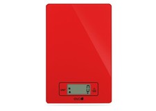 Eva bilancia digitale da cucina 5 kg divisione 1 grammo, in vetro rosso