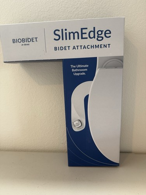 #ad Bio Bidet SlimEdge Bidet Attachment Dual Nozzle Splash Guard Slim White $23.99
