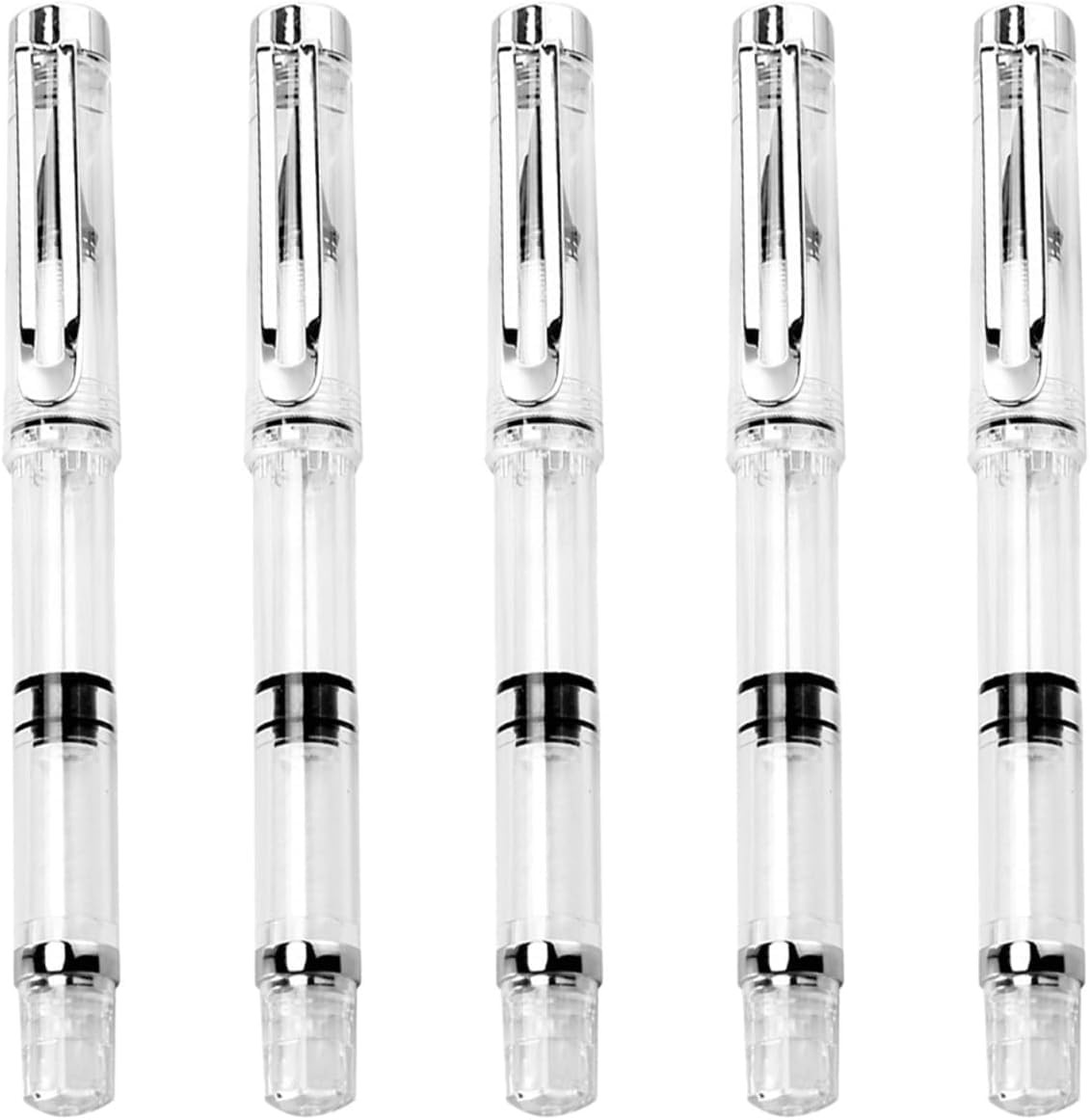 5Pcs Refillable Water Brush Pens Set – Flexible Nylon Tip for Watercolor, Cal...