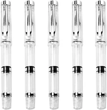 5Pcs Refillable Water Brush Pens Set – Flexible Nylon Tip for Watercolor, Cal...