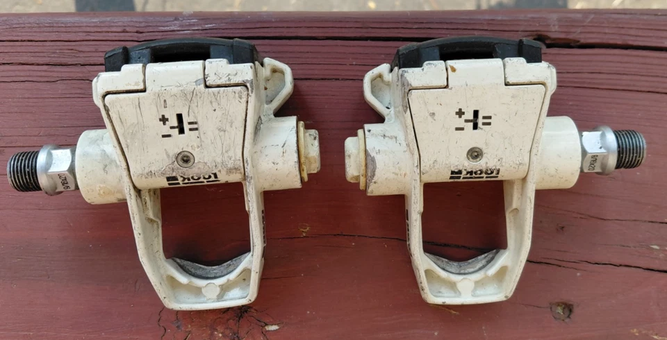 Bicicleta de Carretera Look Pedales Sin Clip Blanca, Años 80, 9/16 x 20 Foto 3 de 4