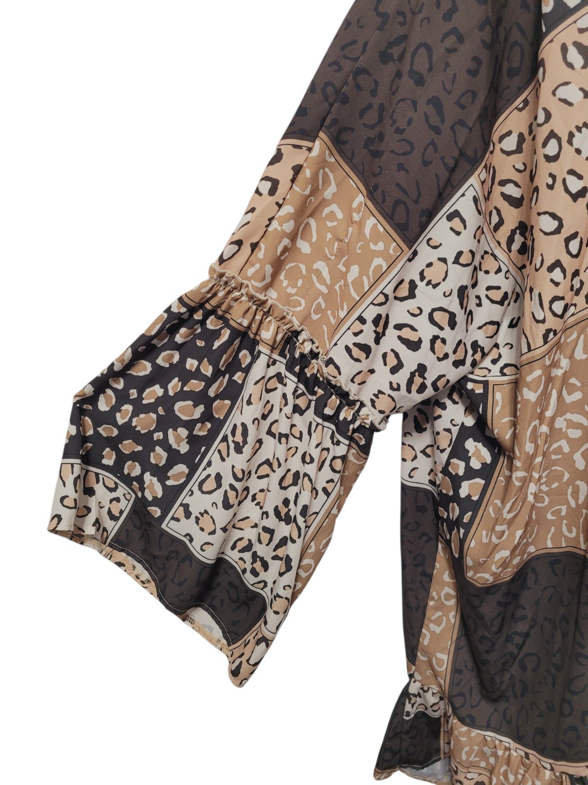 Animal Leopard Print Patchwork Duster Cardigan 3X… - image 4