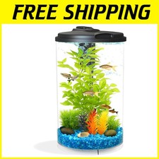 Impact-Resistant 3-Gallon Aquarium with 7 Color LED Lighting