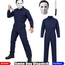Navy Blue Coverall Jumpsuit Set, Halloween Costume for Kids Adults