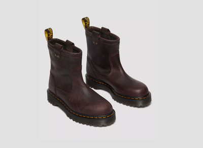 Dark Brown Burnished Waxy~DR. MARTENS ANISTONE Lo LEATHER BIKER