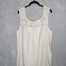 J Crew Crochet Tank Dress Sleeveless Cream Cottagecore Summer Womens XL New