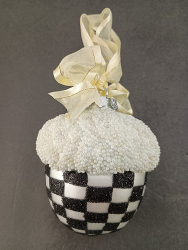 Mackenzie Childs Courtly Check Glass Beaded Resin Acorn Ornament 2011 XMAS Read - Picture 8 of 15