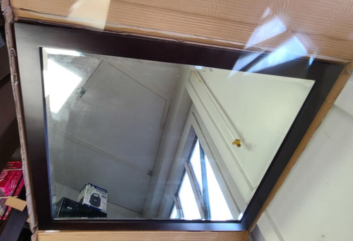 Expresso Real Wood Framed Mirror, 36 x40 inches - Picture 4 of 4