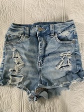 American Eagle Women's Jean Shorts Curvy High Rise Shortie Stretch Size 00