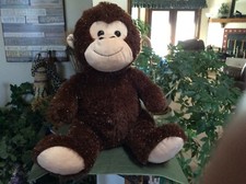Brown Monkey Plush Huge w metallic threads Inter-American Products 21"