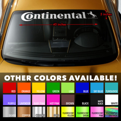 CONTINENTAL WIDER VERSION Premium Windshield Banner Vinyl Decal Sticker 40x5''