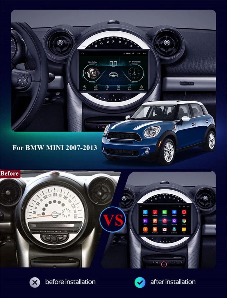 For Mini Cooper Countryman 2011-2016 Paceman Android Radio Carplay GPS Head Unit Foto 4 de 4
