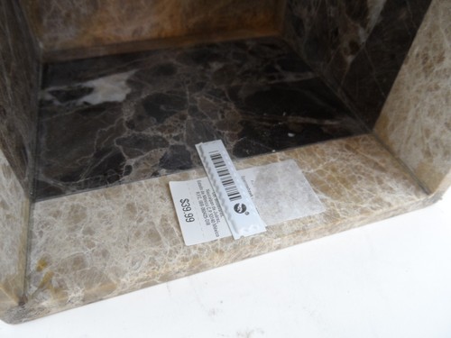 Natural Smooth 6"x 6"x 6" Brown Marble Tissue Holder - VGC - Picture 6 of 6