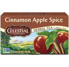 Celestial Seasonings Cinnamon Apple Spice Herbal Tea Caffeine free 20 bags.