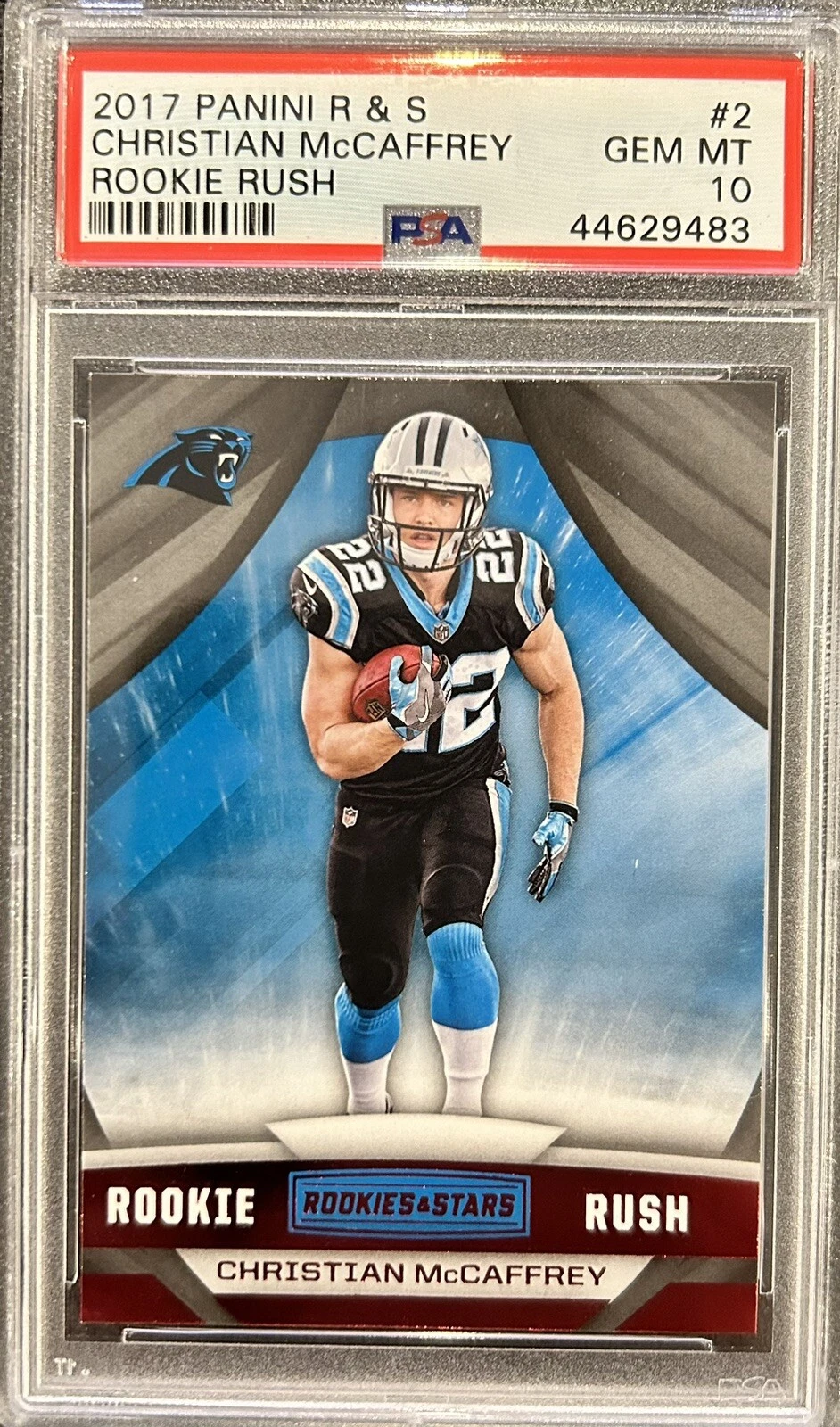 Christian McCaffrey Panini Rookies & Stars Rookie Rush #2 Base