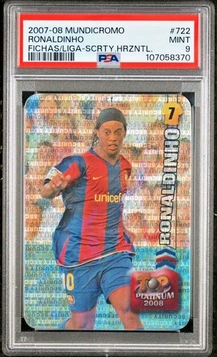 2007 Mundi Cromo Las Fichas de la Liga 722 Ronaldinho PSA 9 Security Horizontal