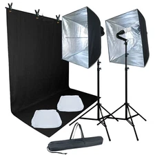Linco Studio Lighting Light Video Photo Softbox Photography Kit Backdrop Muslin
