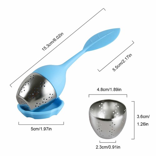 Silicone Loose Leaf Tea Infuser Stainless Steel Tea Steeper Filter Diffuser 3Set - Picture 4 of 6