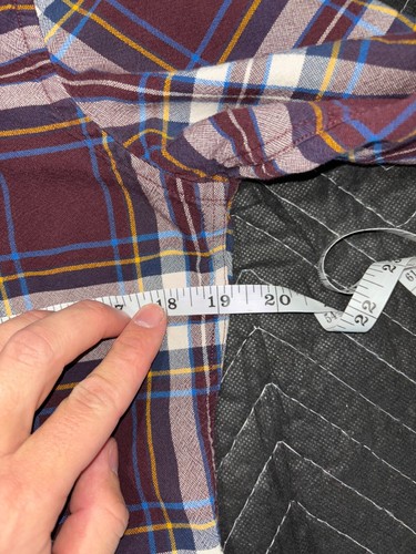 American Eagle Men's XS Tartan Plaid button up shirt -Maroon/Red - Classic Fit - Picture 4 of 7