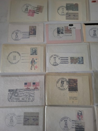 1976 U.S. POSTAGE STAMPS ON PAPER CANCELLED/USED Lot A - 45pcs - Picture 2 of 8