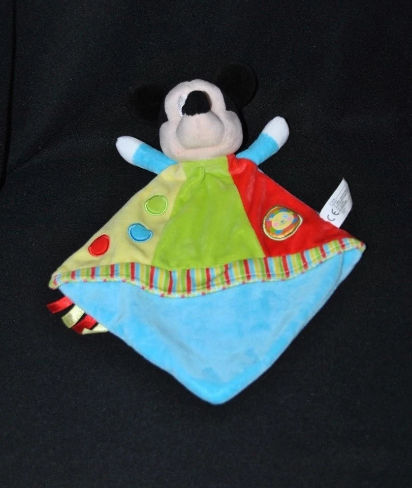 Peluche doudou Mickey plat DISNEY NICOTOY SIMBA bleu jaune vert rouge lion NEUF - Photo 1/1