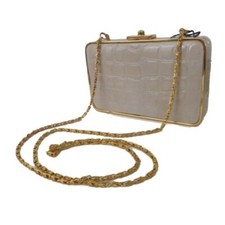 Rectangular Beige Handbag Purse Clutch