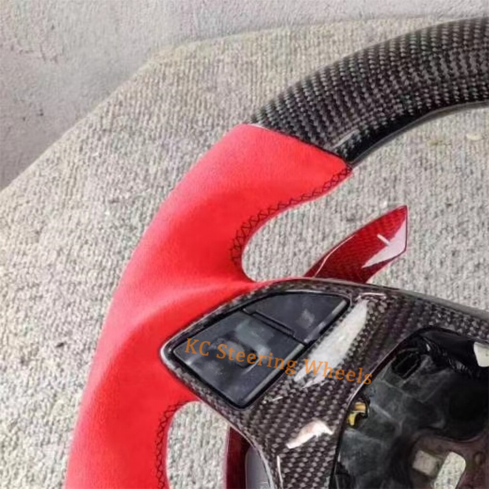 Carbon fiber red line Smooth Leather Steering Wheel for 20142019