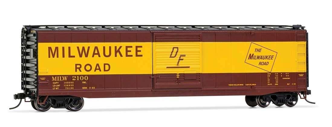 H0 Scale - Rivarossi 50' Sliding-Door Boxcar Milwaukee Road - HR6584A Neu