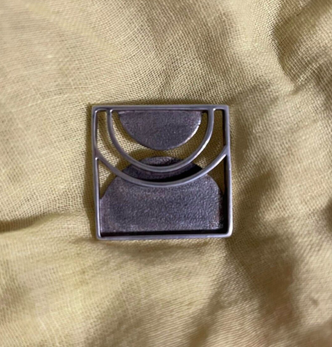 Geometric 1970's vintage sterling silver? tie tack, pin - Picture 9 of 13