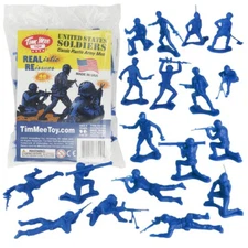 Tim-Mee  reissue 1/32 blue US toy soldiers x 48