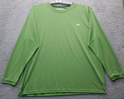 OHO Gear Shirt Men Size 3XL Green Polyester Quick Dry Long Sleeve Crew Neck Slit