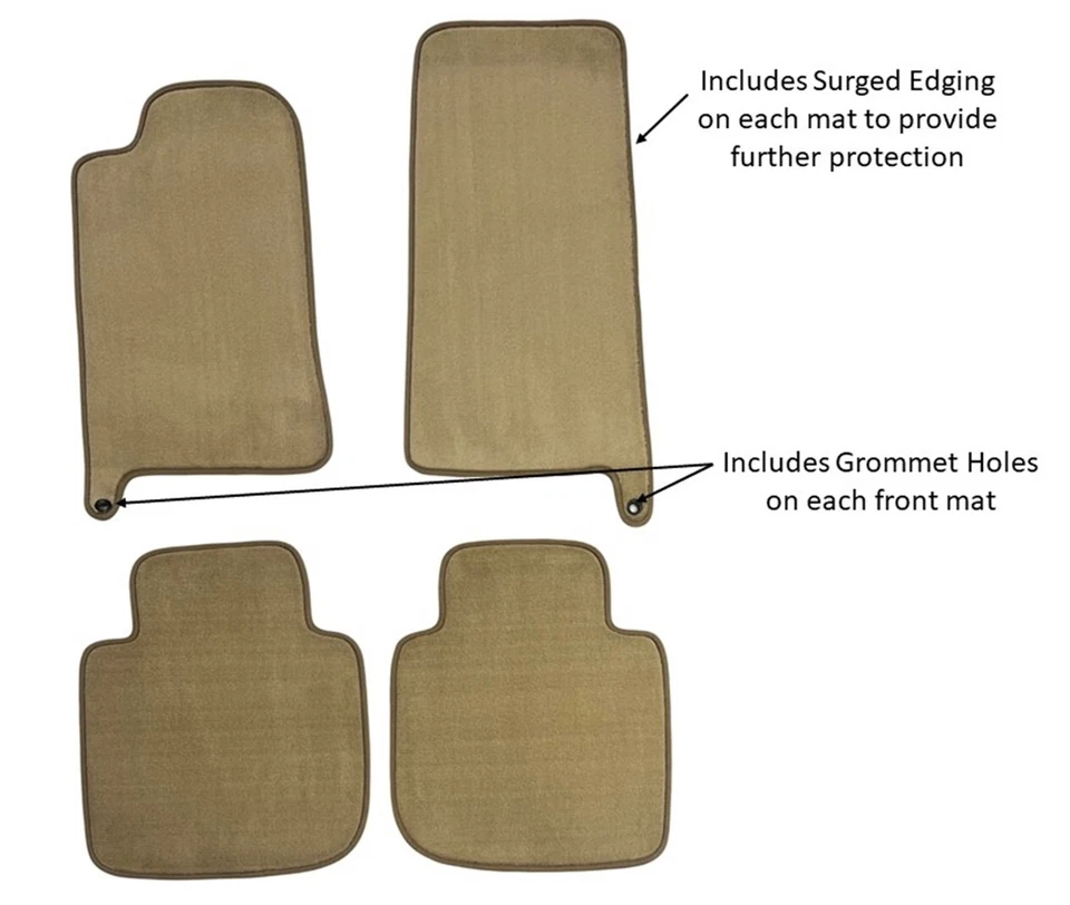 Juego de 4 alfombrillas color beige distancia entre ejes larga Jaguar XJ8 1998-2001 LWB Foto 2 de 3