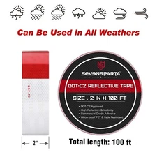 SEVEN SPARTA DOT-C2 Reflective Safety Tape 2" Inch x 100' Foot